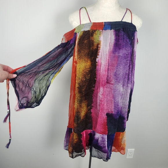 Floreat By Anthropologie Women's Zora Dress Rainbow Size Medium - Picture 4 of 13